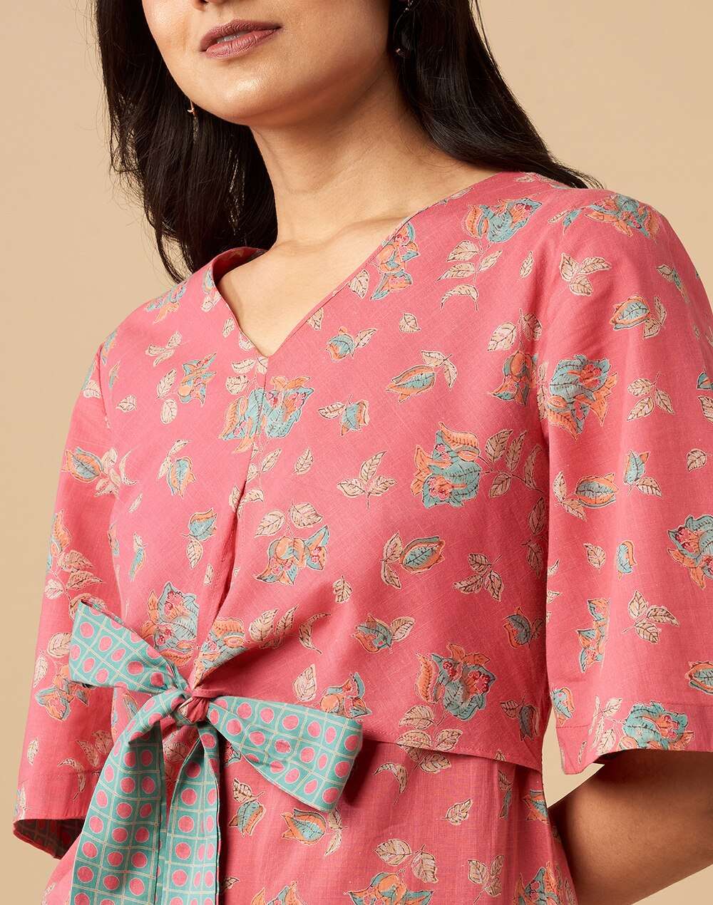 Cotton Printed Knee Length Dress