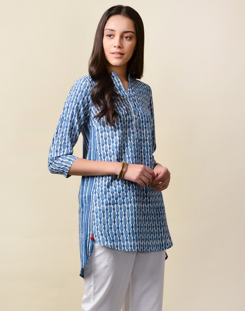Buy Dabu Printed Cotton Tunic Top, Tops For Women