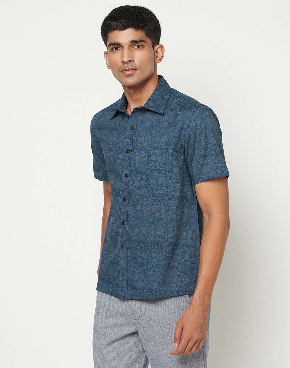 Cotton Slub Printed Shirt