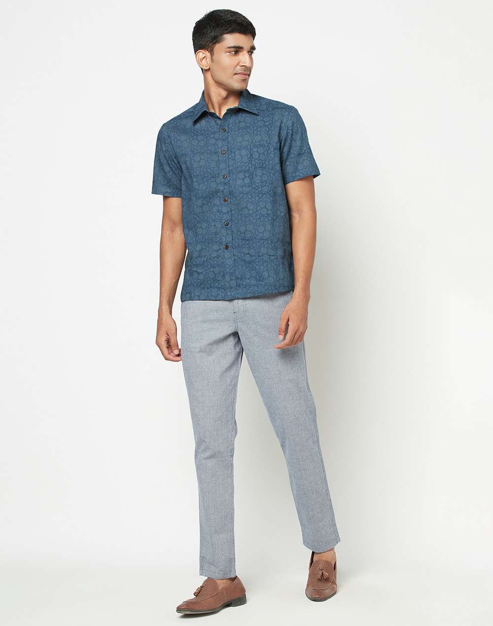 Cotton Slub Printed Shirt
