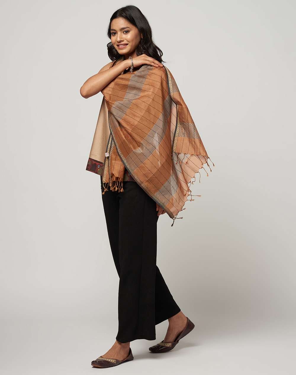 Cotton Silk Woven Maheshwari Stole