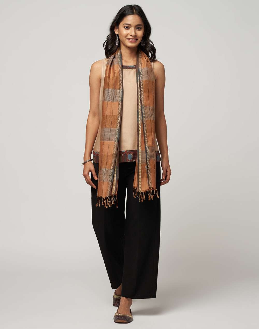 Cotton Silk Woven Maheshwari Stole