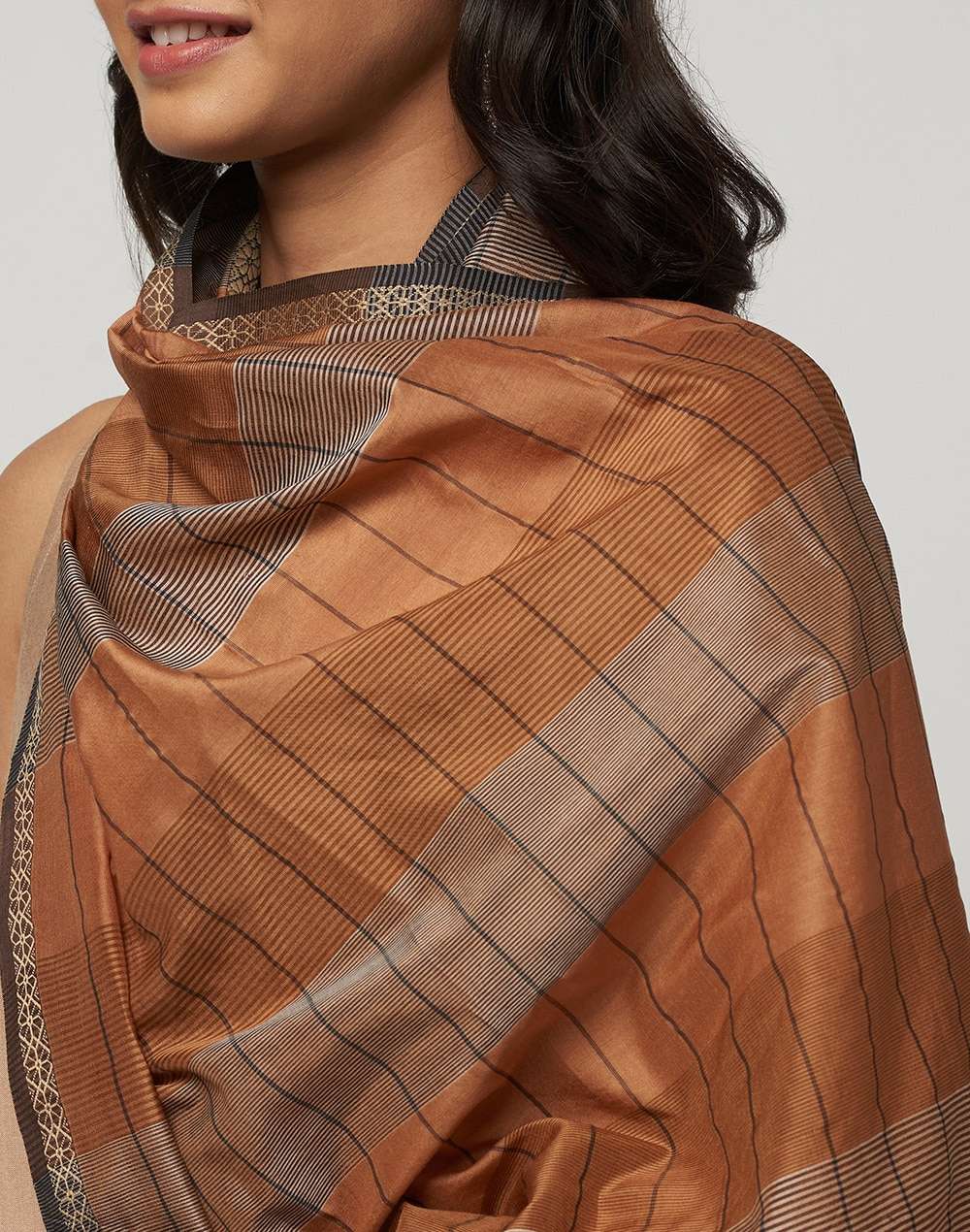 Cotton Silk Woven Maheshwari Stole