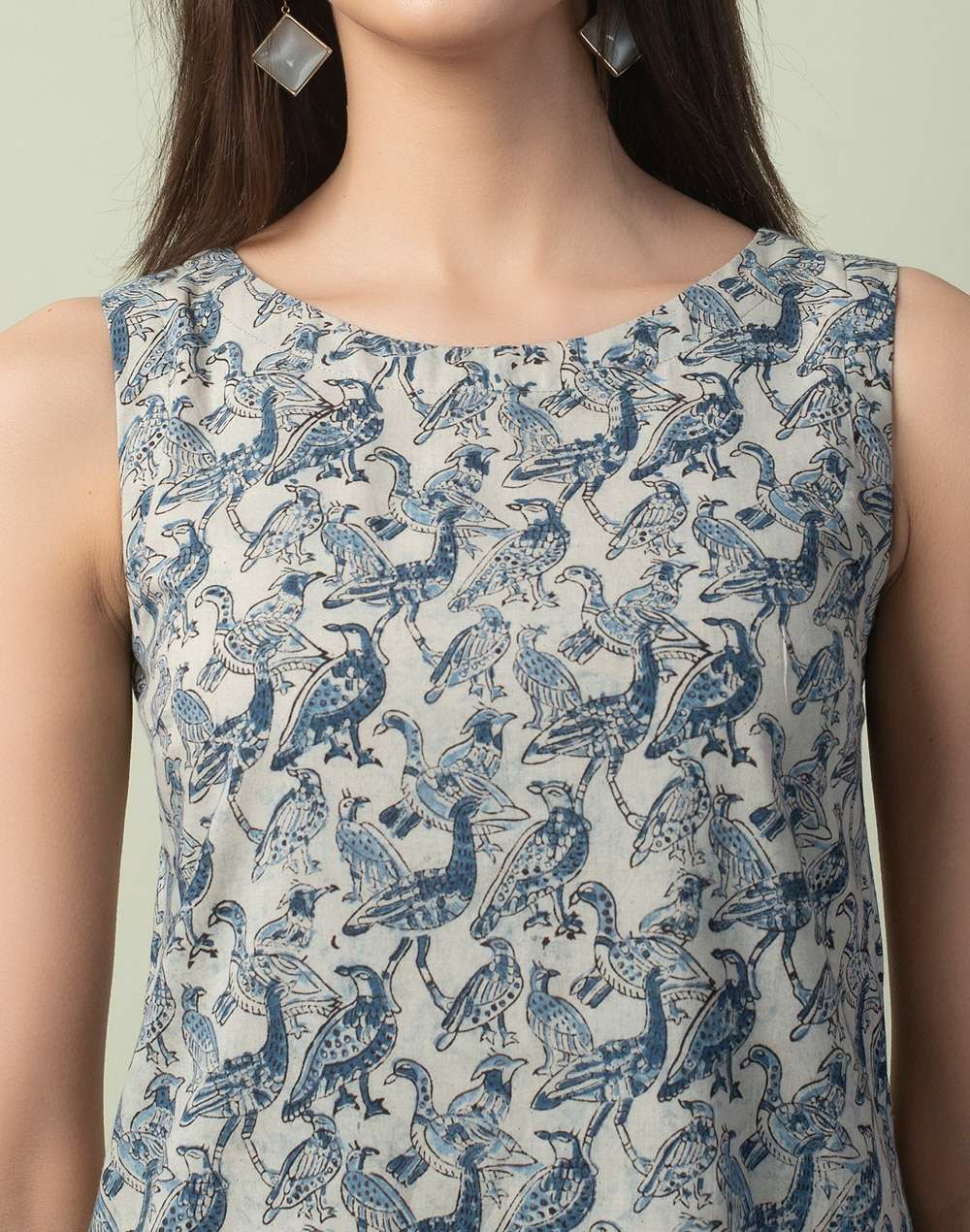 Cotton Slub Printed Dress