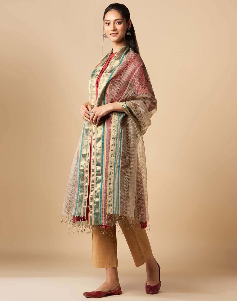 Cotton Silk Maheshwari Printed Dupatta