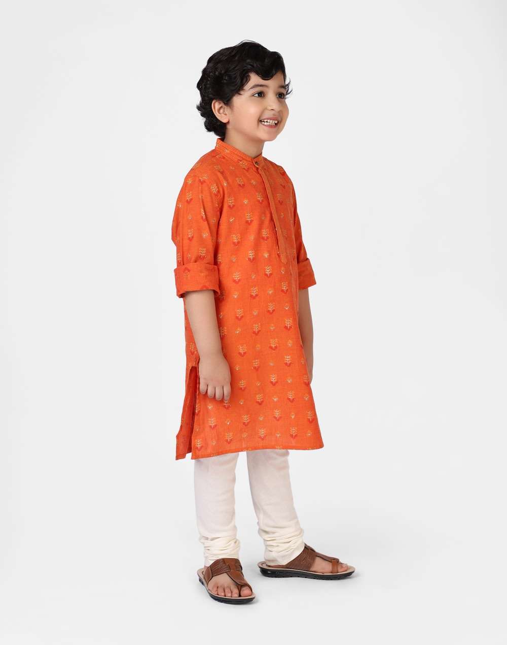 Cotton Nagari Block Printed Long Kurta