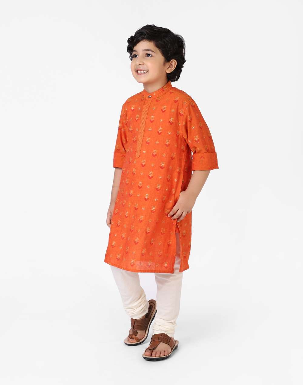 Cotton Nagari Block Printed Long Kurta