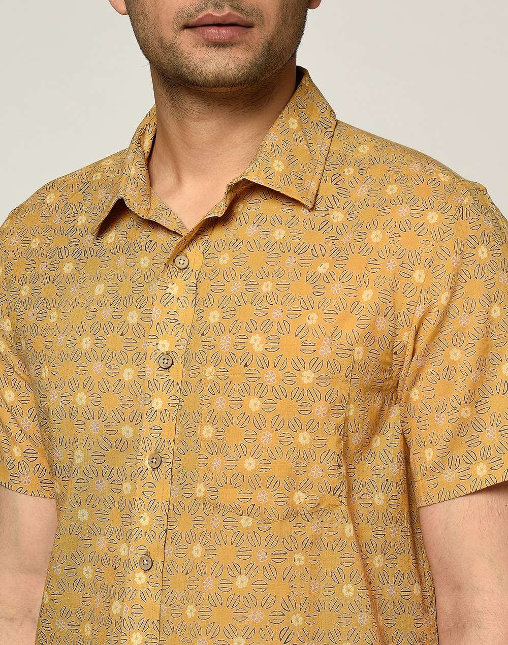 Cotton Dobby Printed Shirt