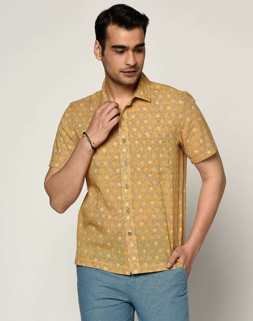 Cotton Dobby Printed Shirt
