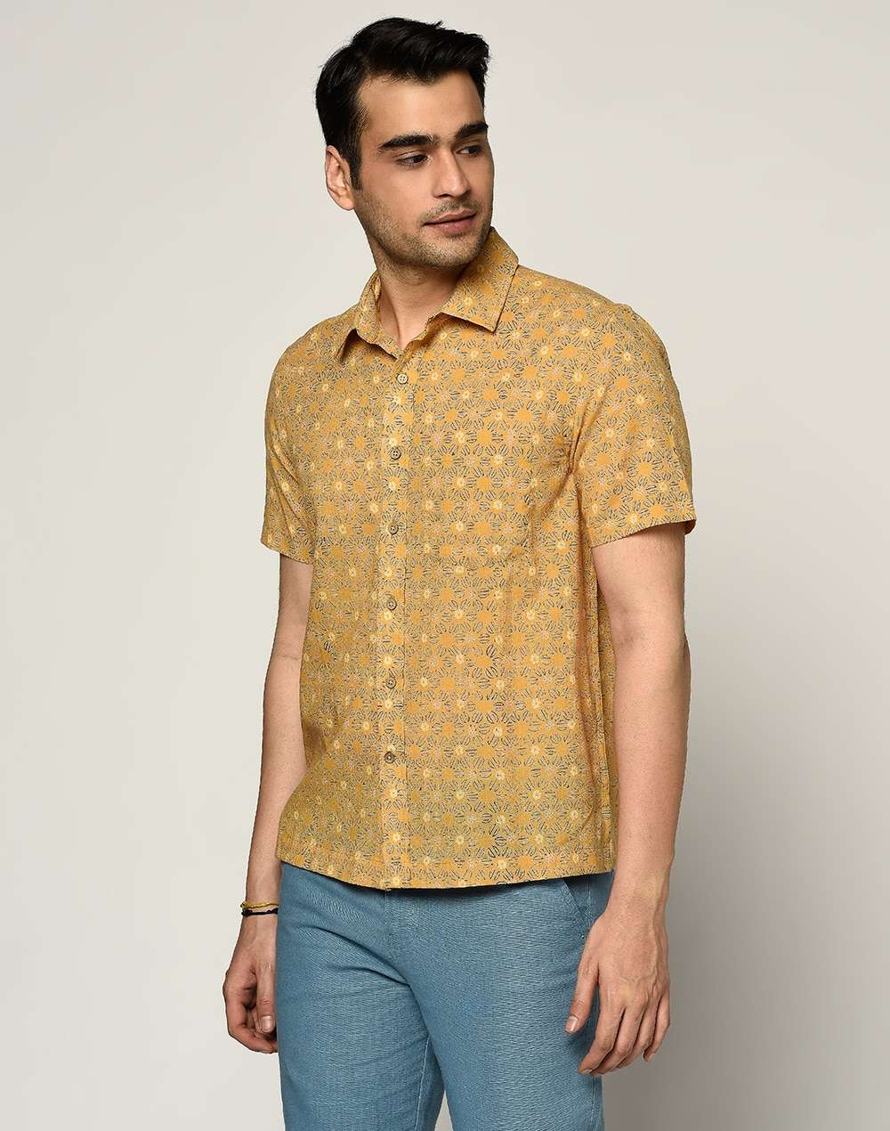 Cotton Dobby Printed Shirt