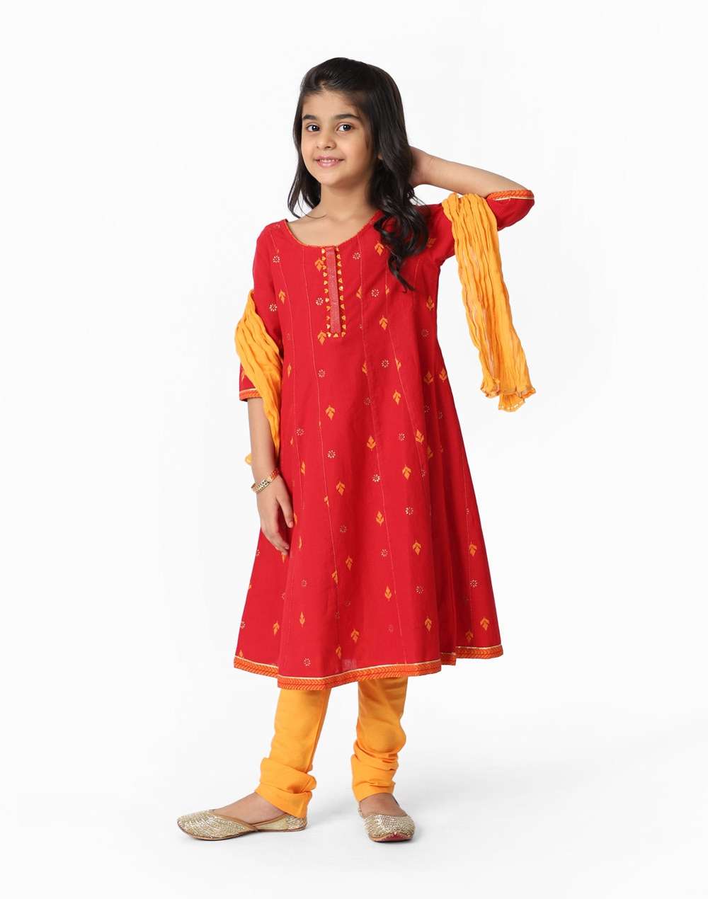 Cotton Printed 3 Piece Churidar Suit Set
