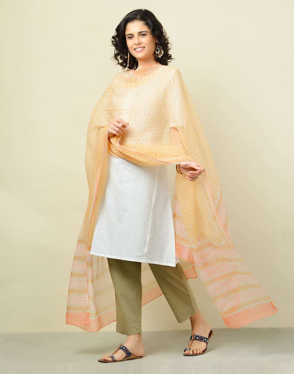 Cotton Silk Hand Block Print Dupatta