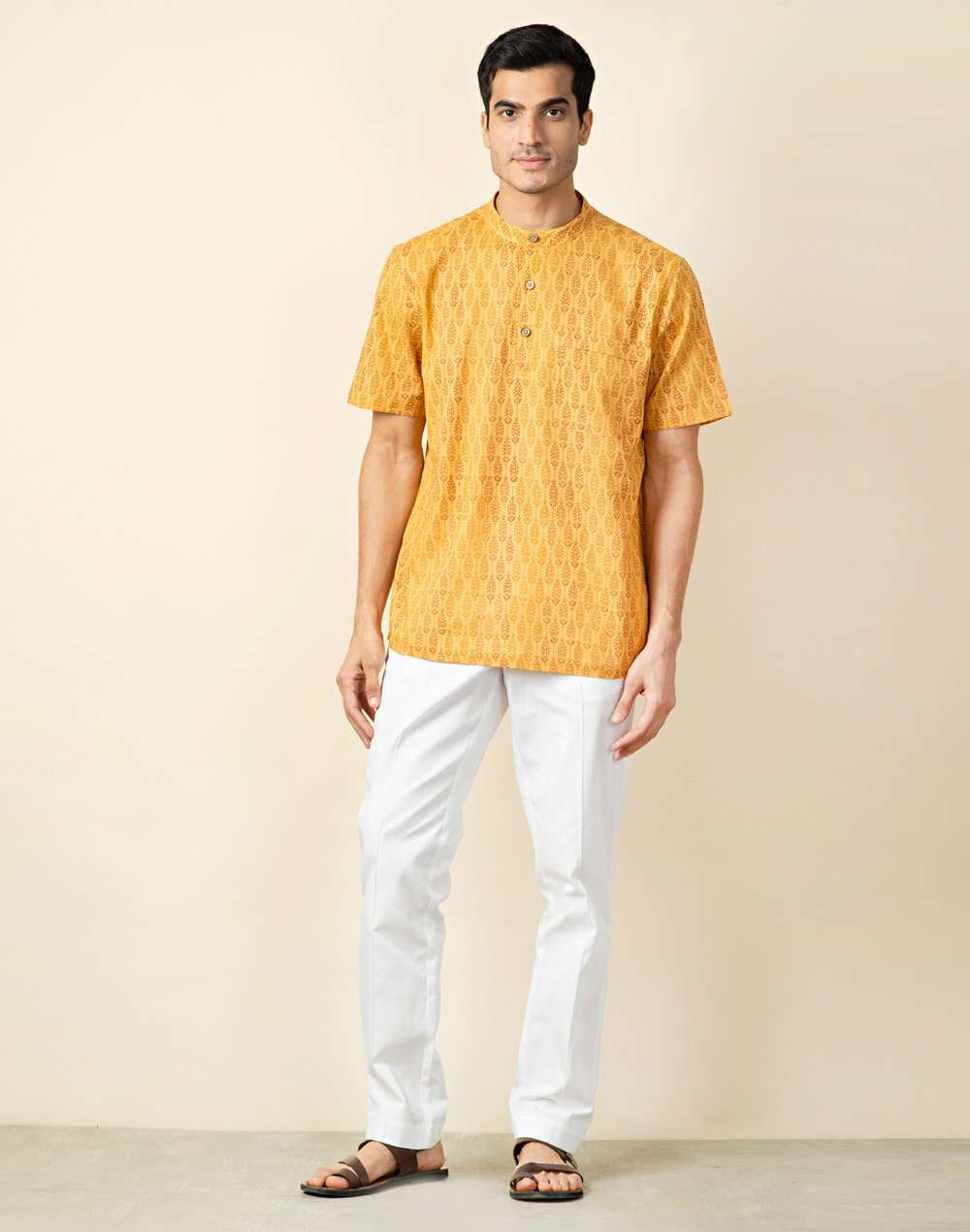 Cotton Printed Mid Placket Shirt
