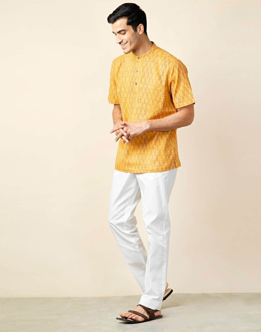 Cotton Printed Mid Placket Shirt