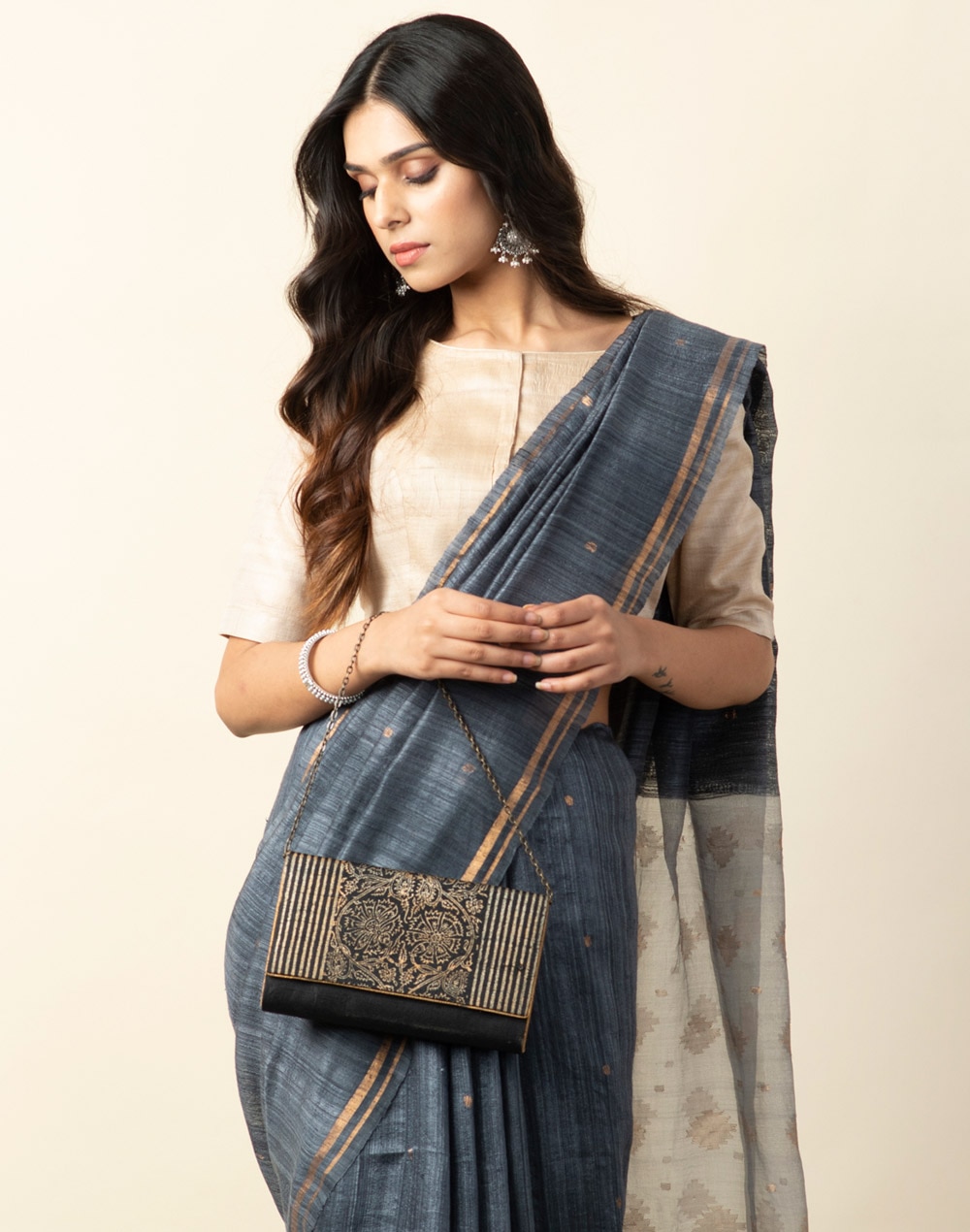Silk Khari Printed Clutch Bag