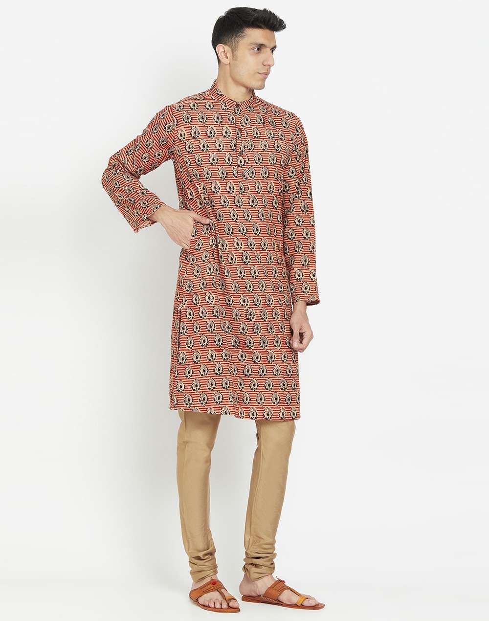 Cotton Dobby Slim Fit Long Kurta