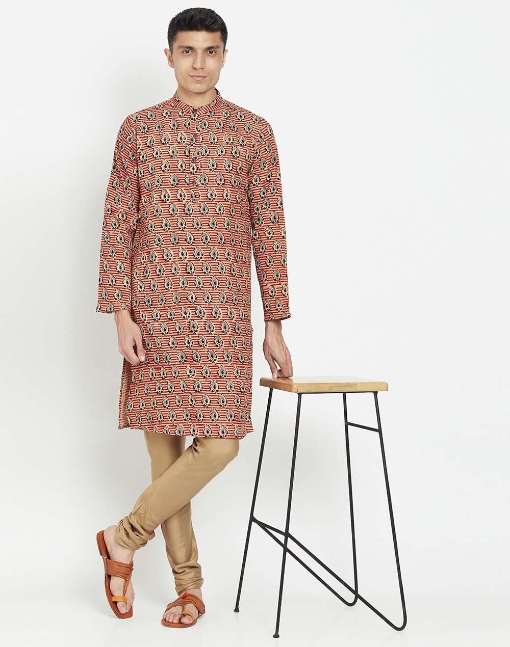 Cotton Dobby Slim Fit Long Kurta