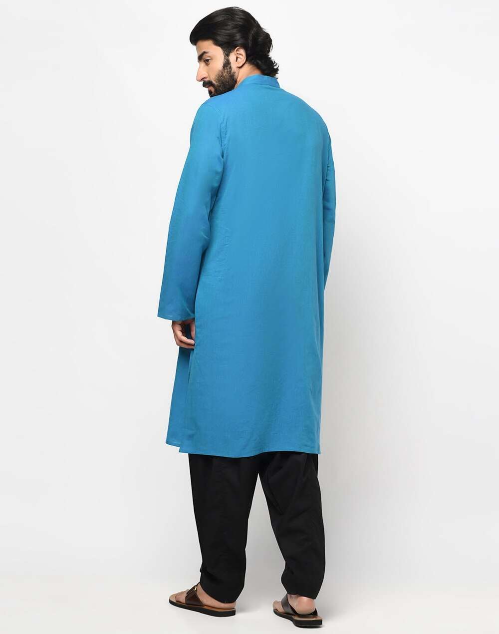 Cotton Nagari Embroidered Slim Fit Kurta