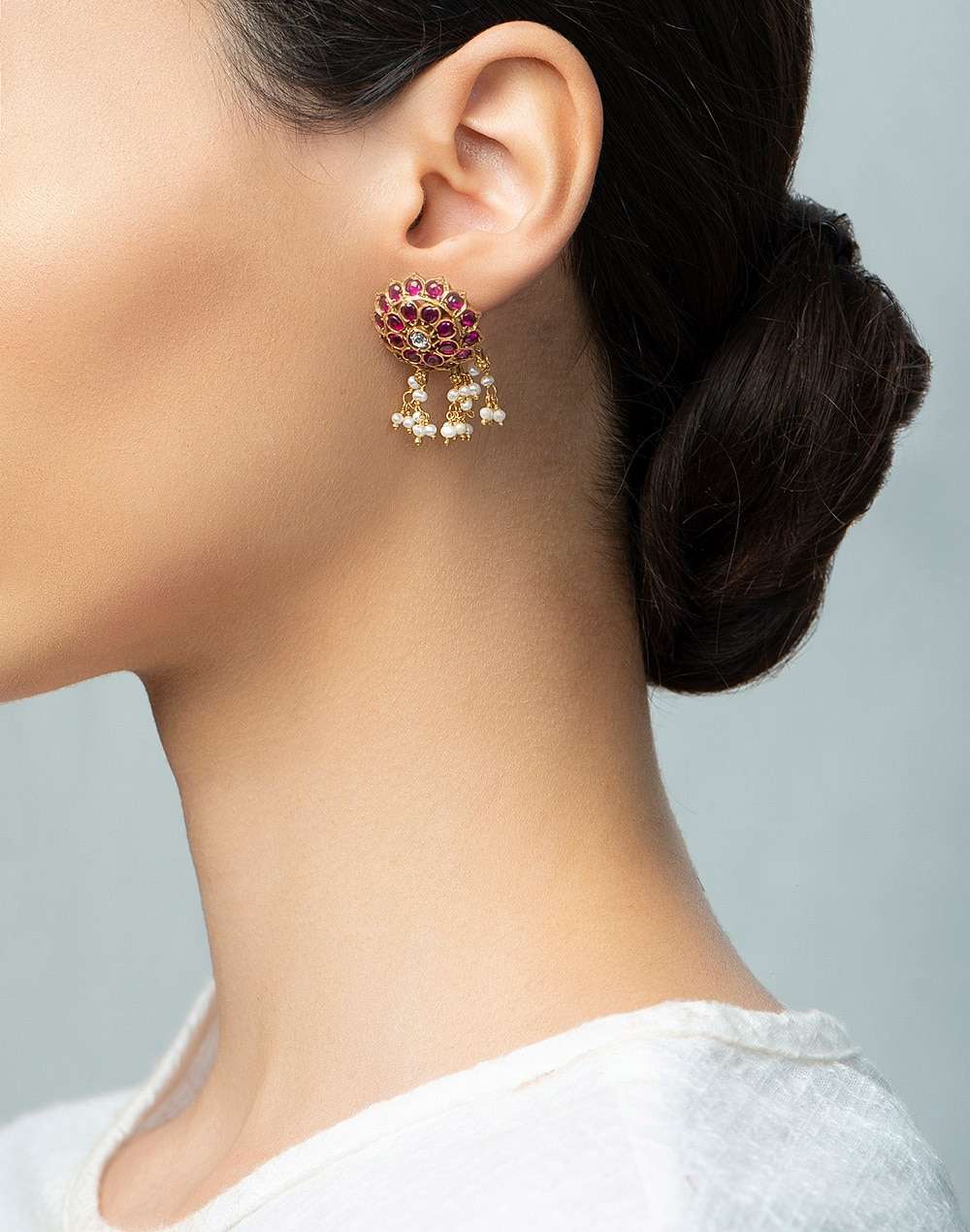 Silver Gold Plated Stud Earrings
