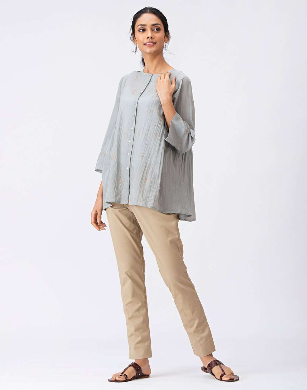 Cotton Viscose Embroidered Top