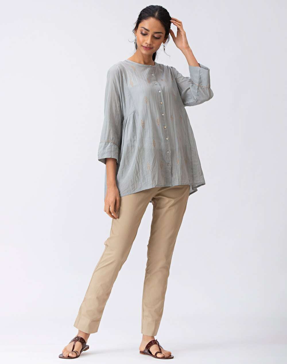 Cotton Viscose Embroidered Top