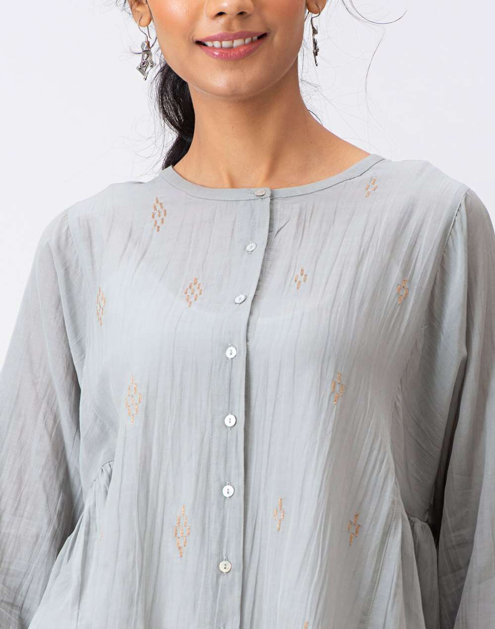 Cotton Viscose Embroidered Top