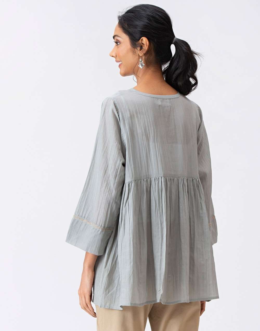 Cotton Viscose Embroidered Top