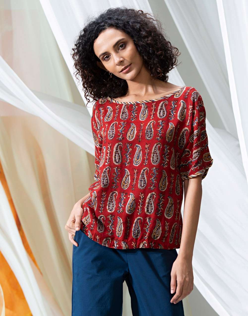 Modal Kalamkari Kimono Top
