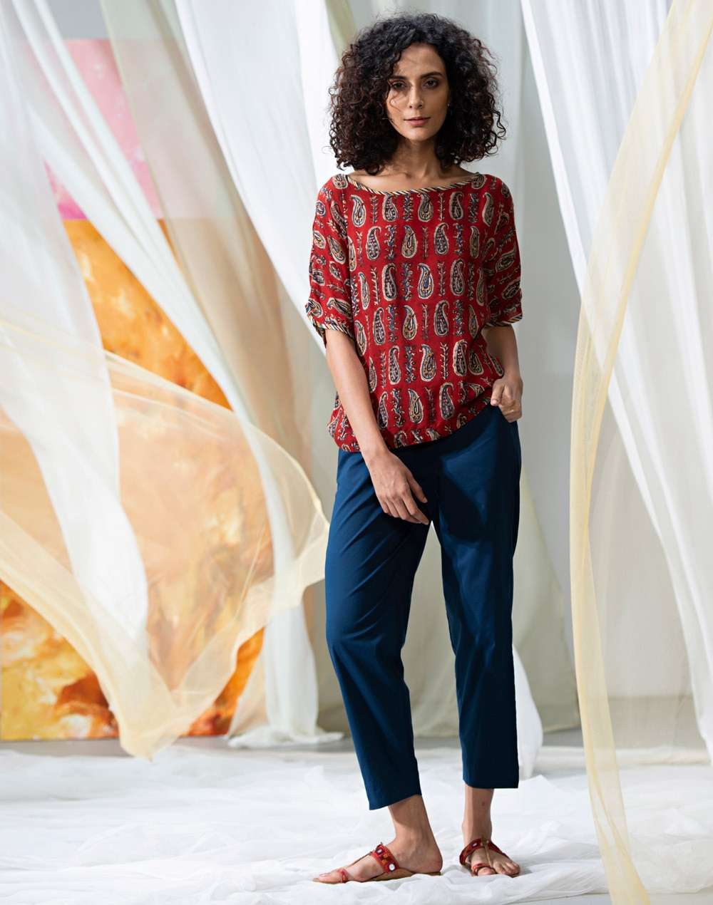 Modal Kalamkari Kimono Top