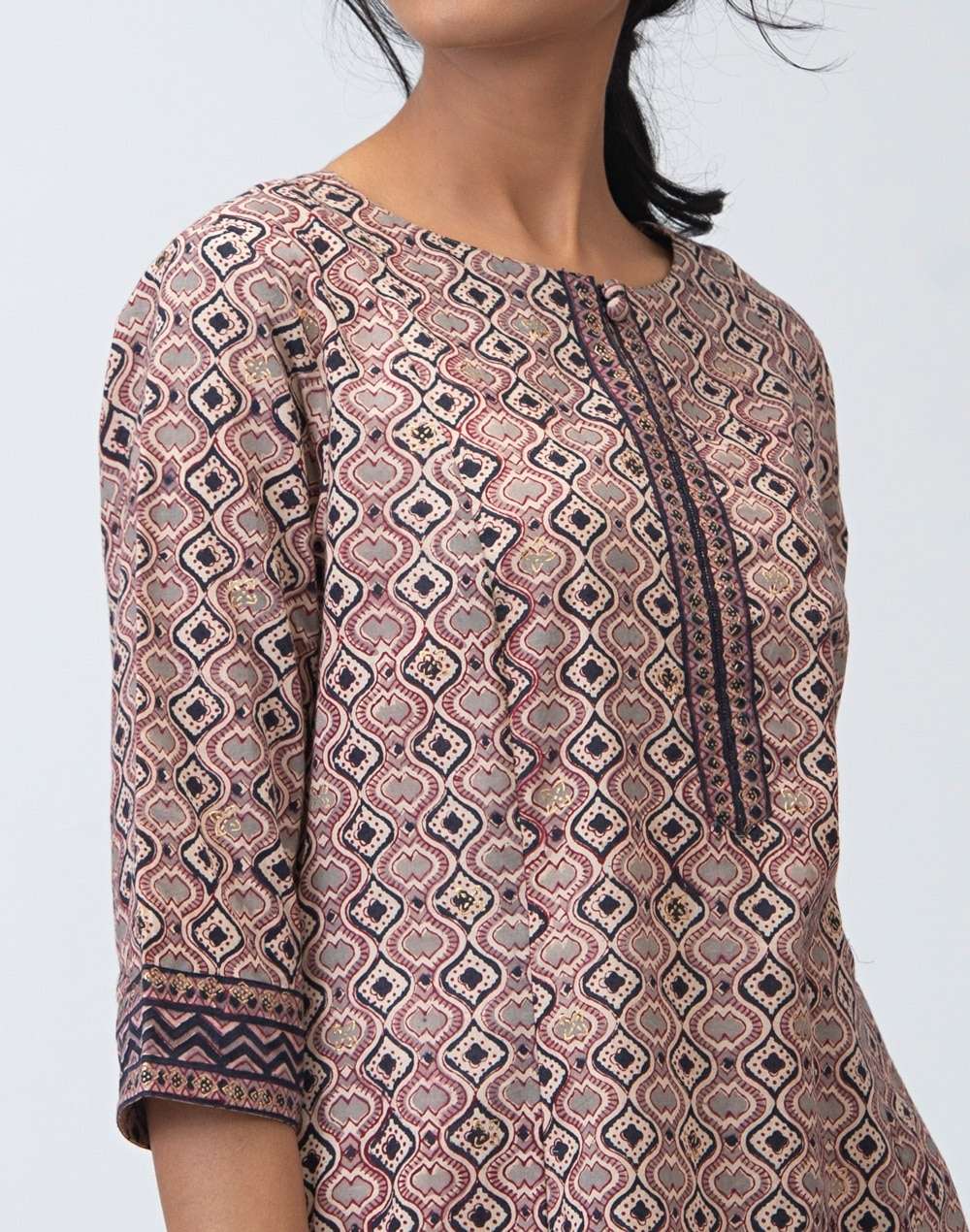 Cotton Hand Block Printed Short Kurta