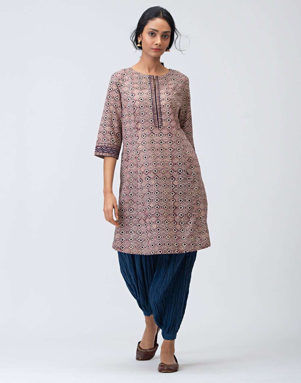 Cotton Hand Block Printed Short Kurta