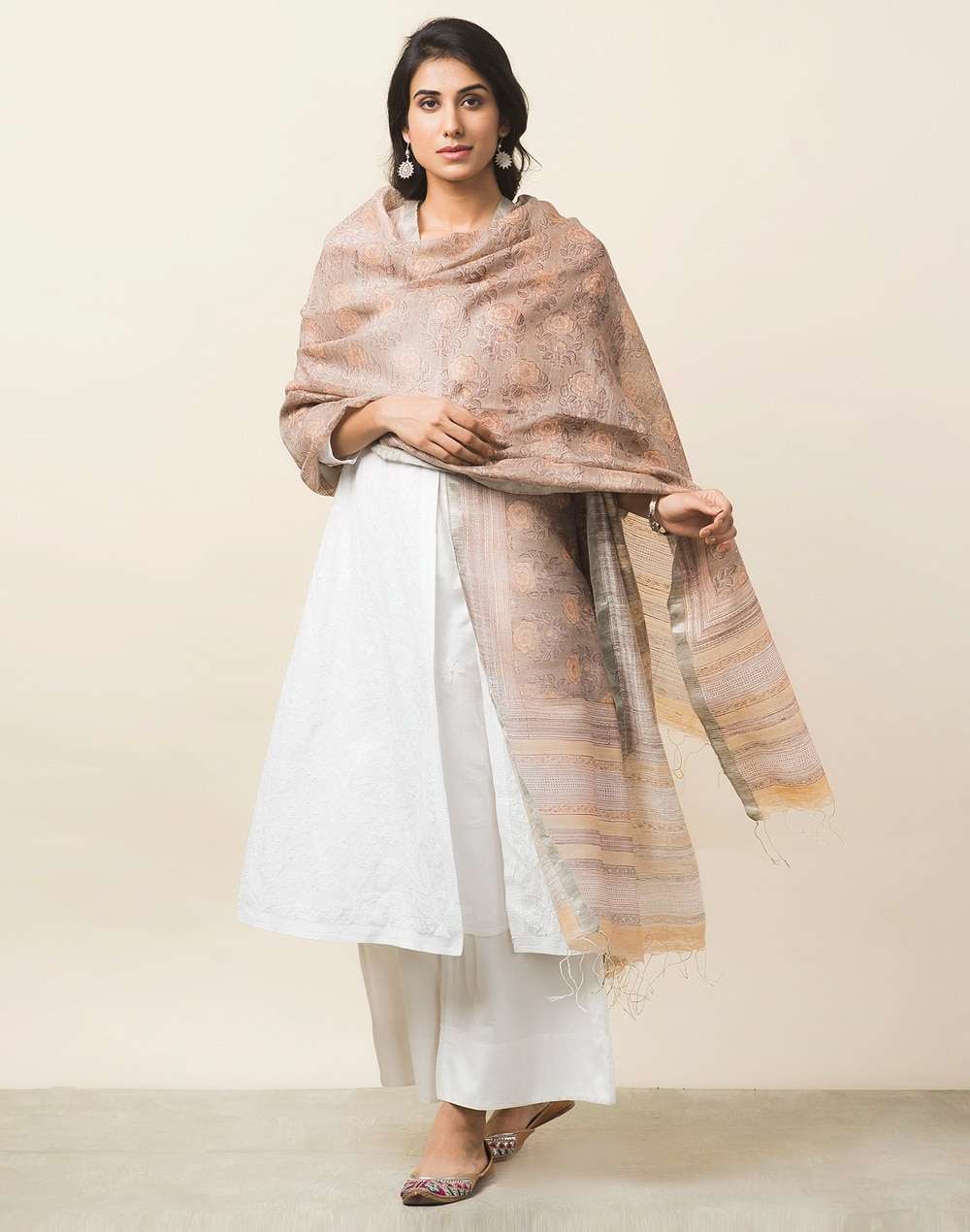 Silk Hand Block Print Dupatta
