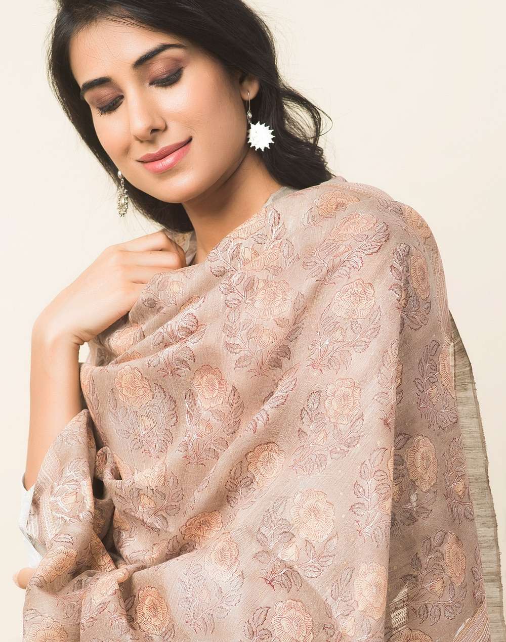 Silk Hand Block Print Dupatta