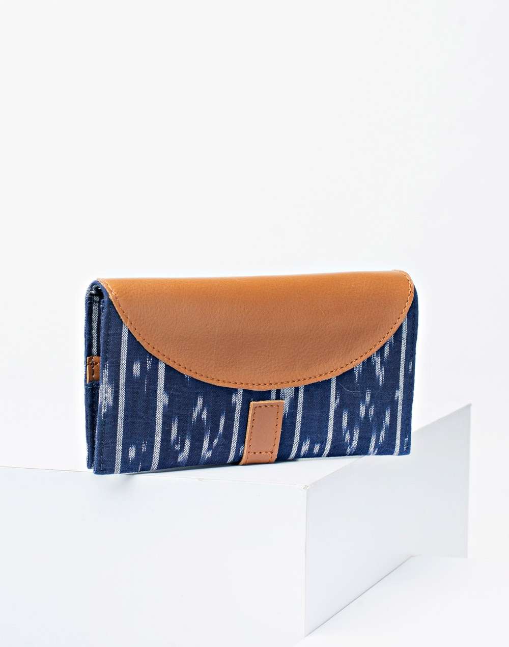 Cotton Leather Ikat Wallet