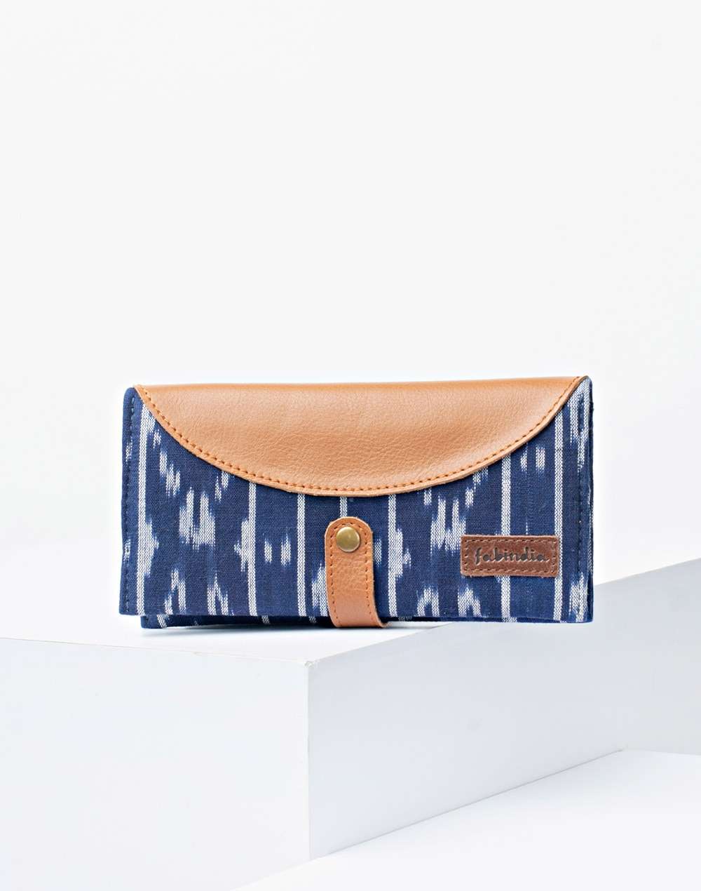 Cotton Leather Ikat Wallet