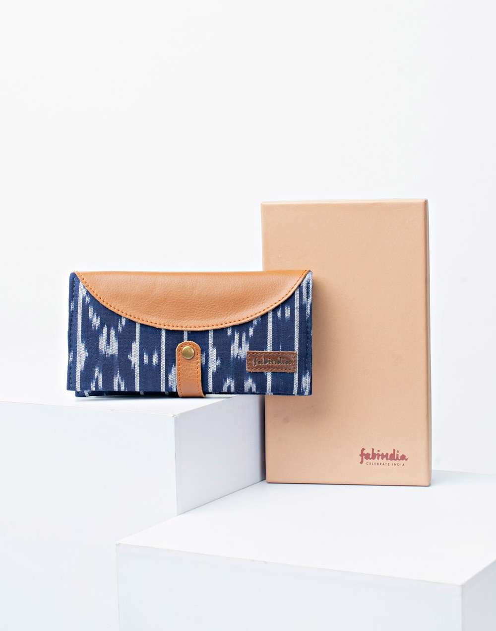 Cotton Leather Ikat Wallet