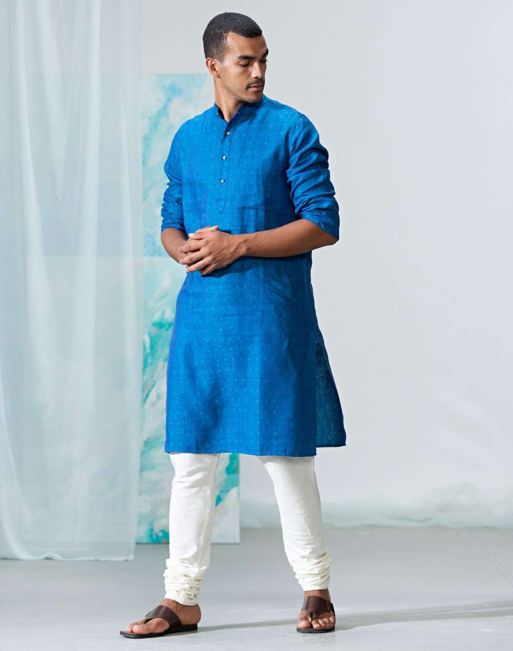 Linen Dobby Slim Fit Kurta