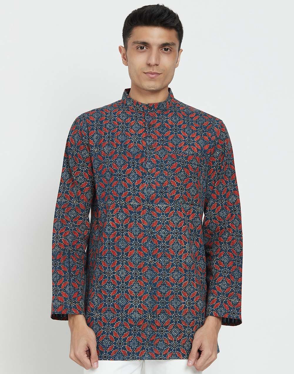 Cotton Jamaal Striped Short Kurta