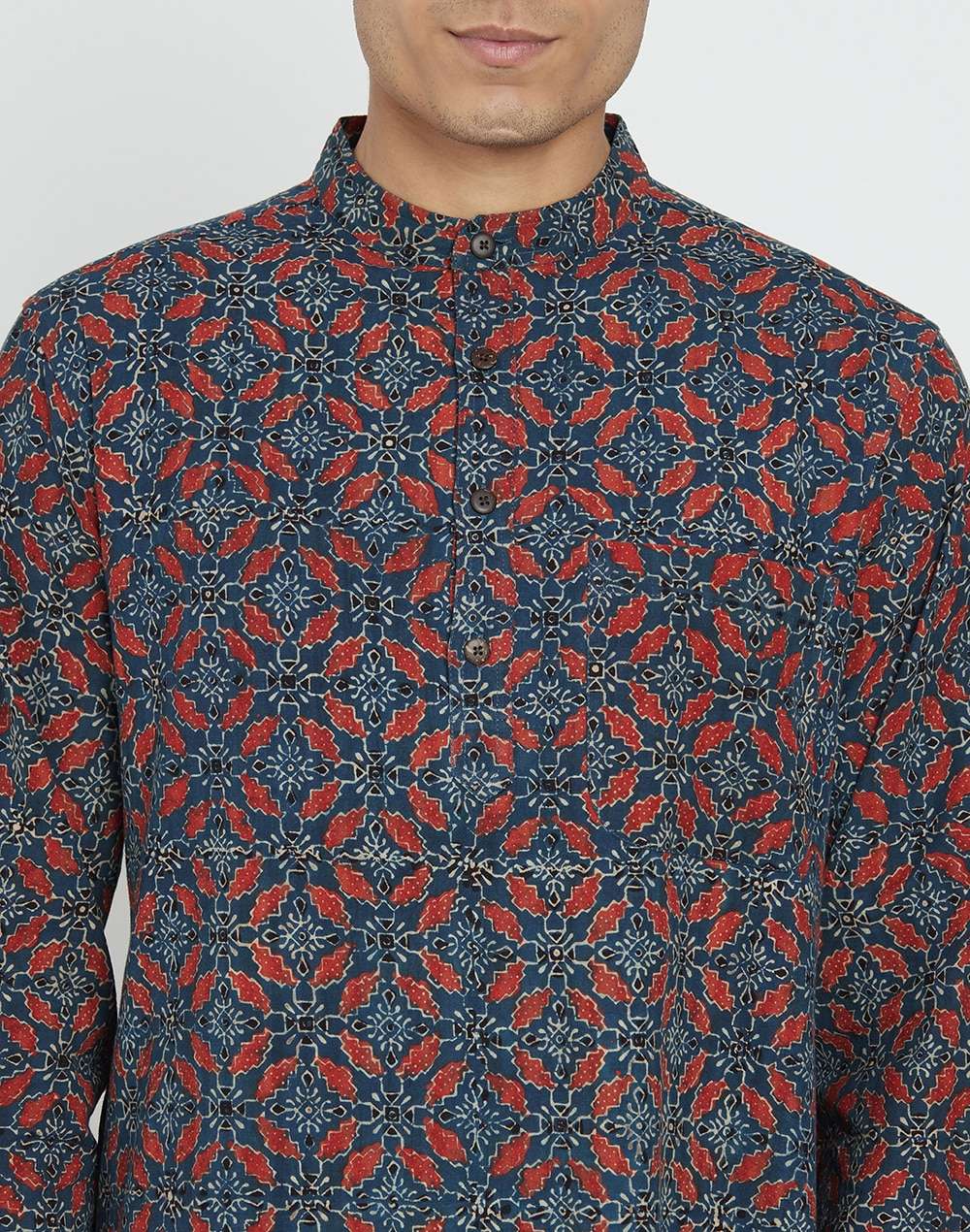 Cotton Jamaal Striped Short Kurta