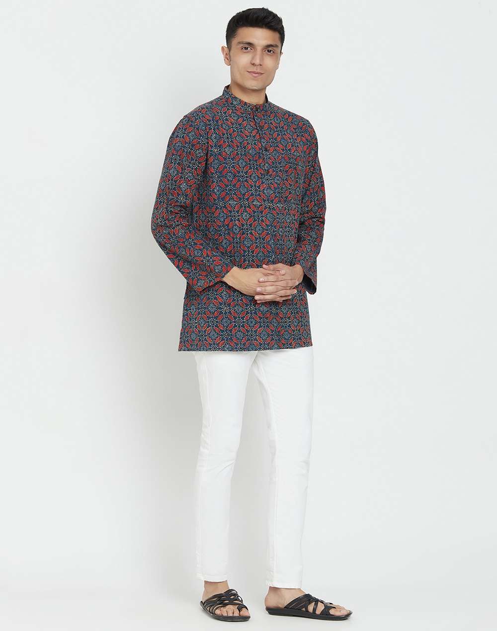 Cotton Jamaal Striped Short Kurta