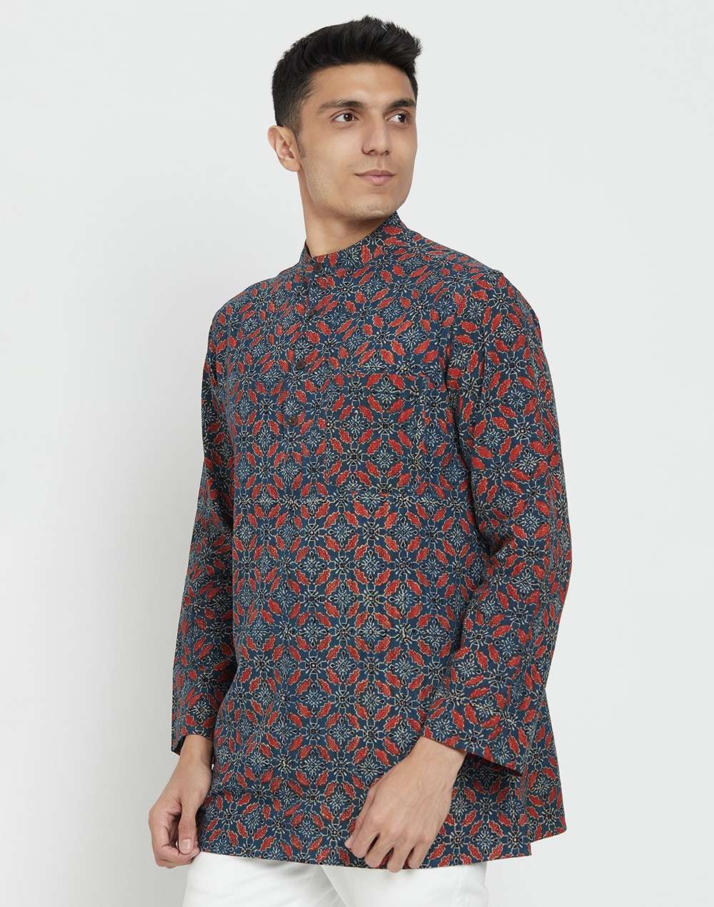 Cotton Jamaal Striped Short Kurta