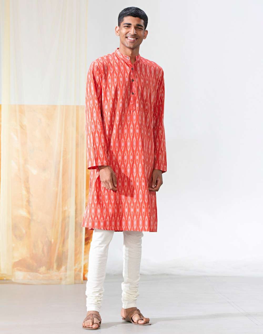 Cotton Ikat Slim Fit Kurta