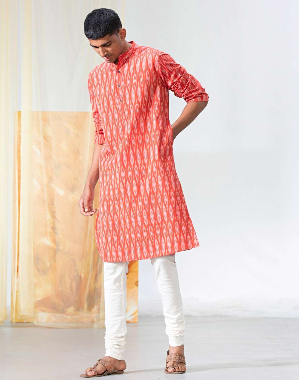 Cotton Ikat Slim Fit Kurta