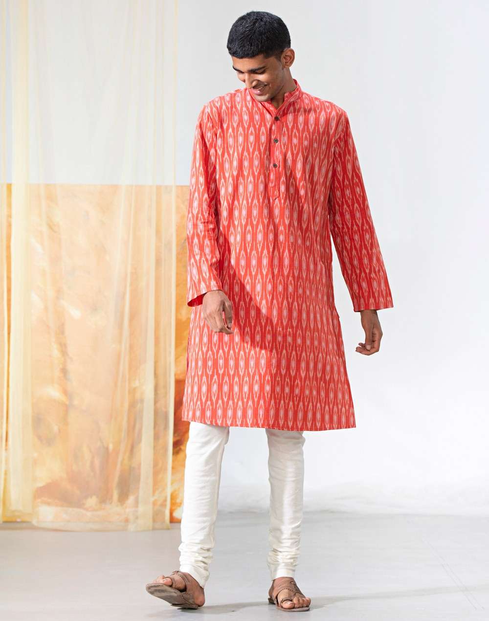 Cotton Ikat Slim Fit Kurta