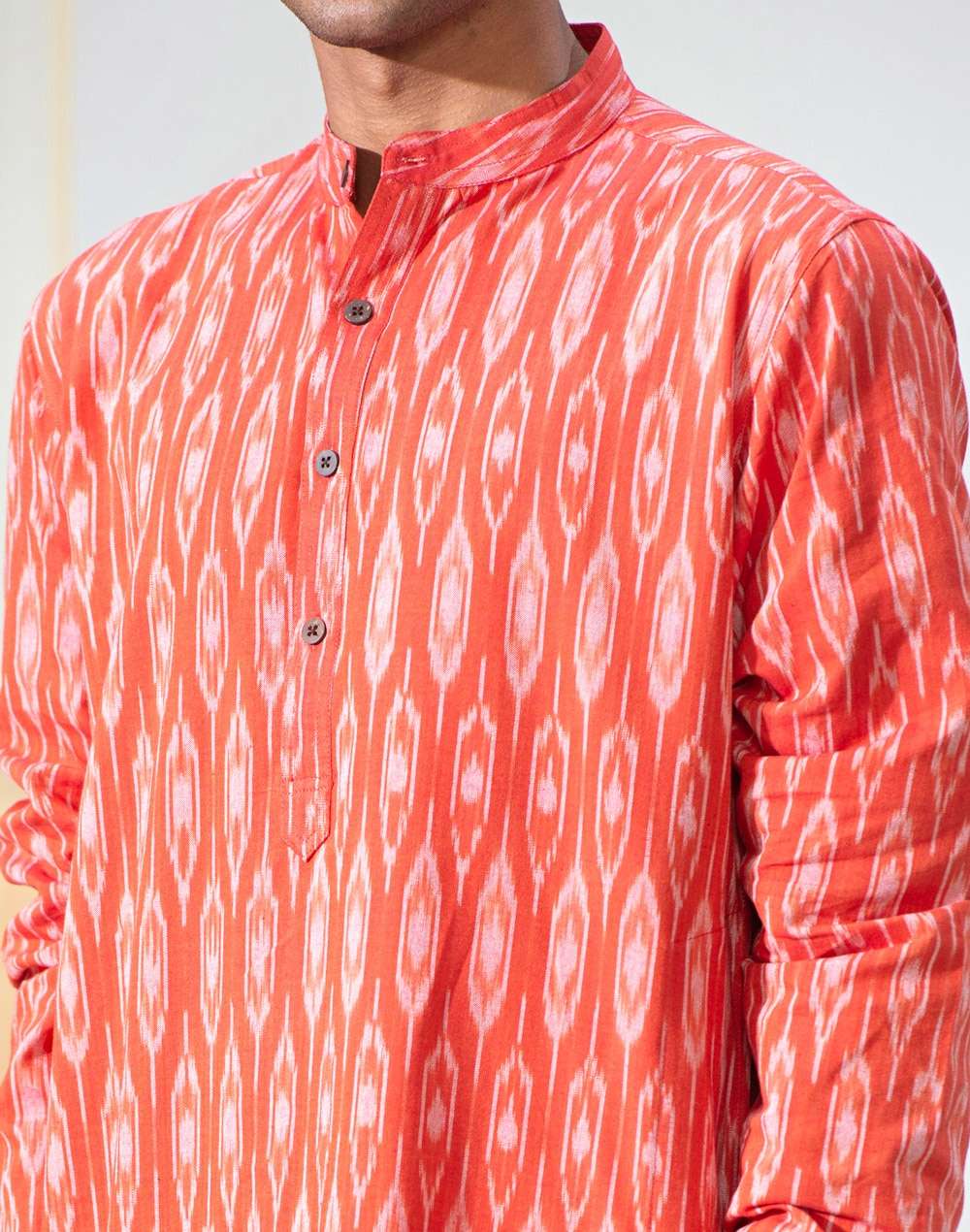 Cotton Ikat Slim Fit Kurta