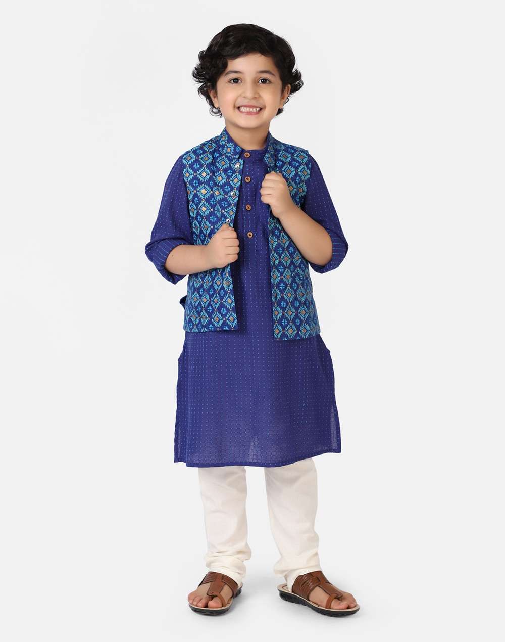 Silk Matka Printed Nehru Jacket