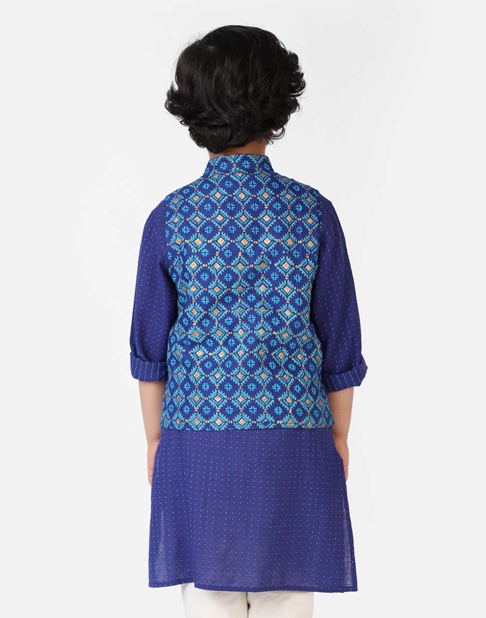 Silk Matka Printed Nehru Jacket