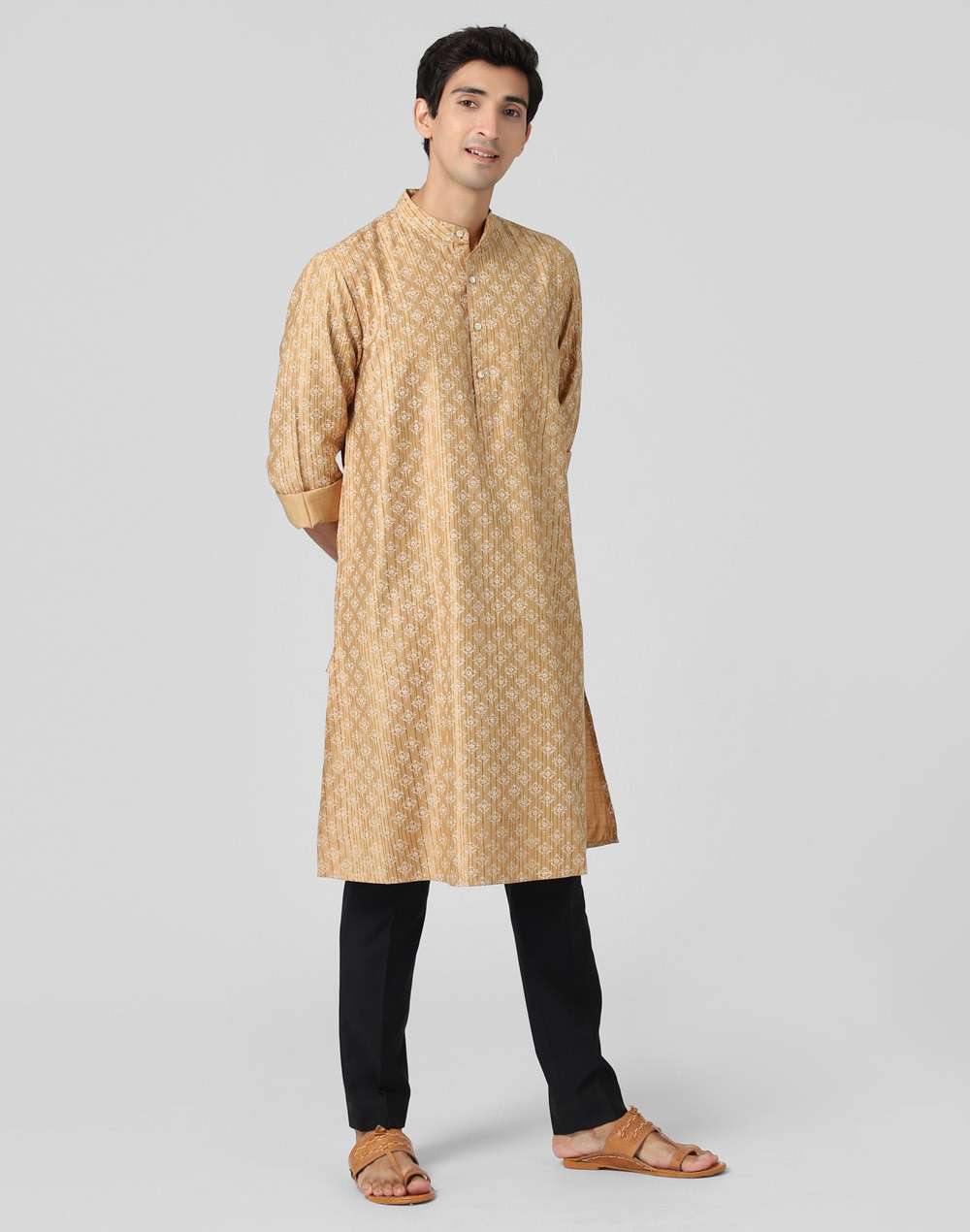 Viscose Tussar Printed Long Kurta