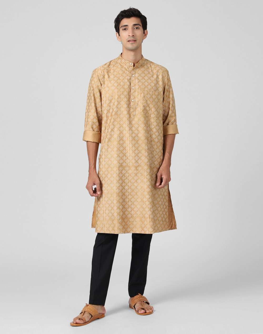 Viscose Tussar Printed Long Kurta