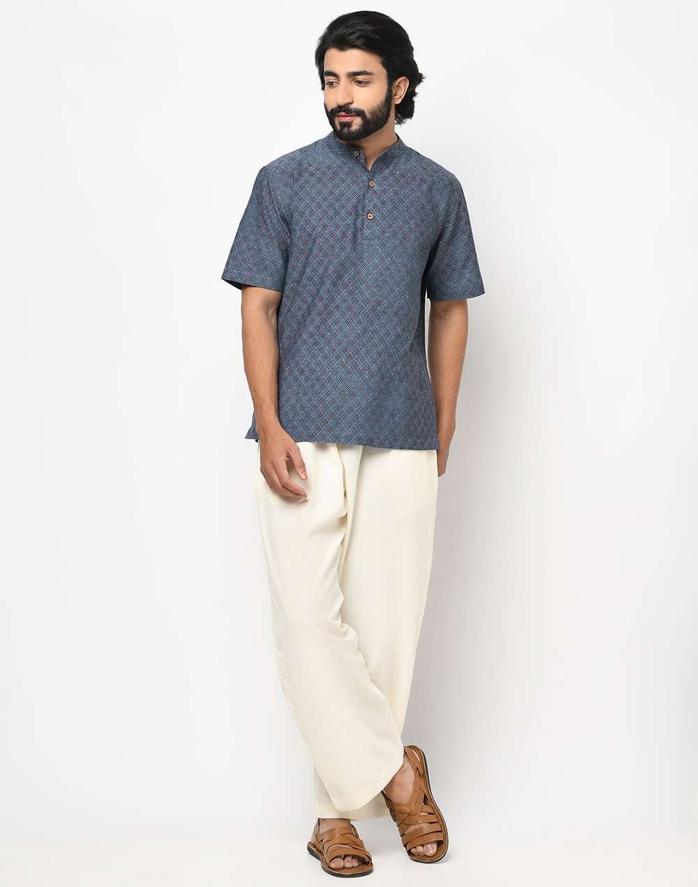 Cotton Nagari Mid Placket Shirt